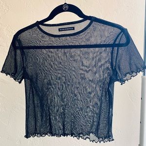 Black Sparkle Brandy Melville Crop Top